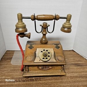 Vintage Wooden Phone Trinket Box